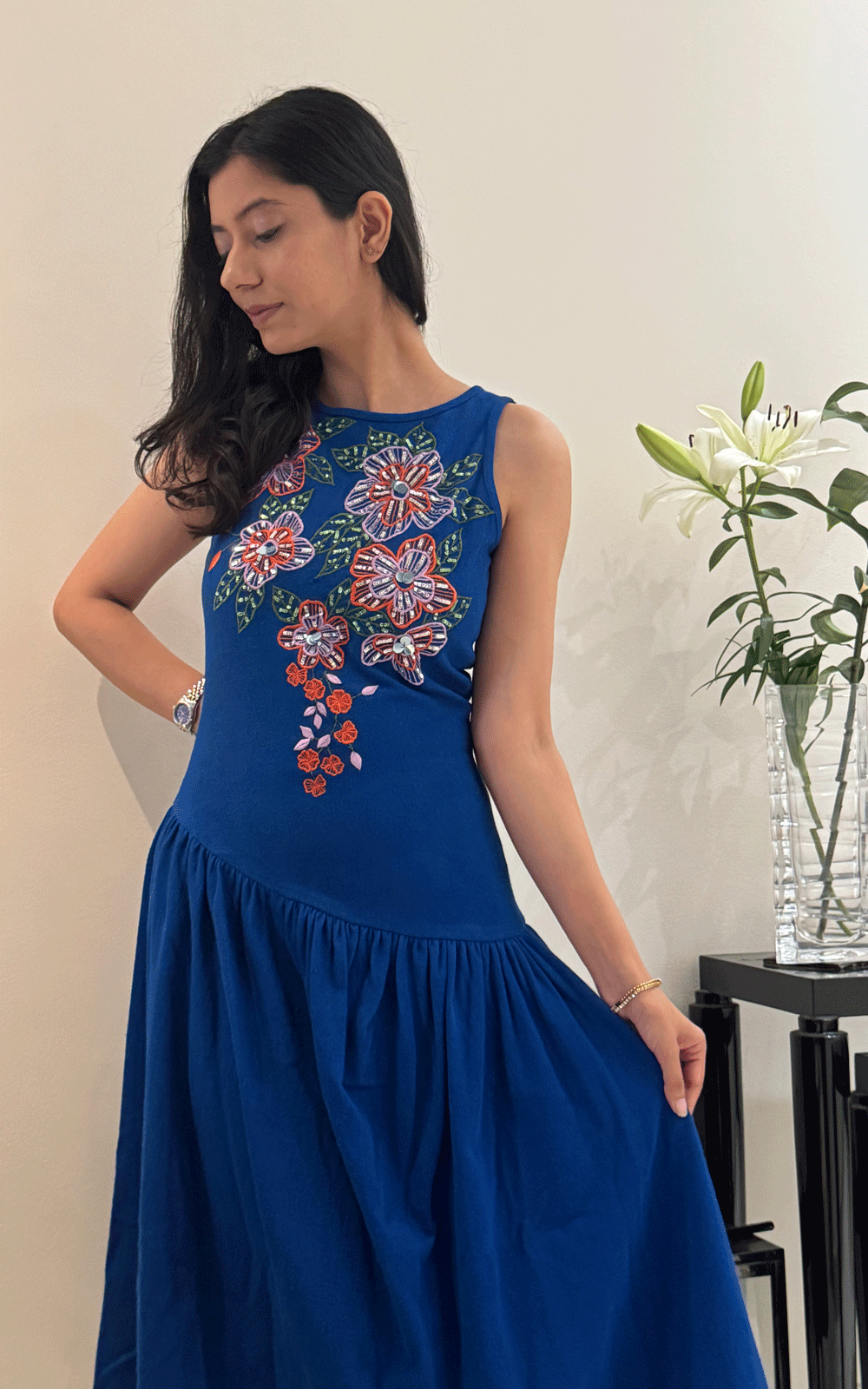 Blue Bloom party dress