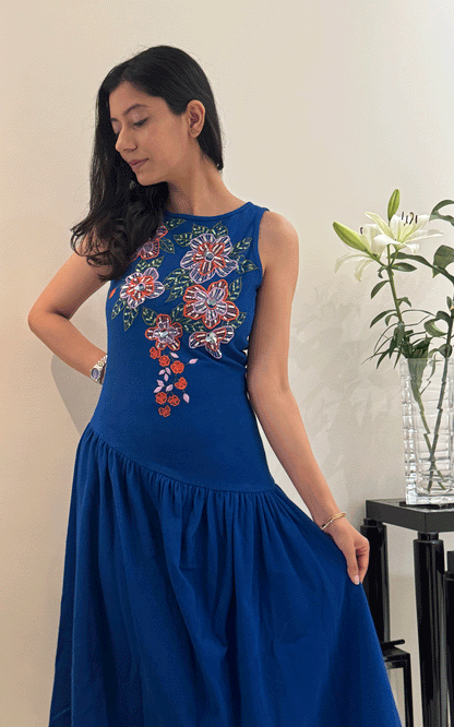 Blue Bloom party dress