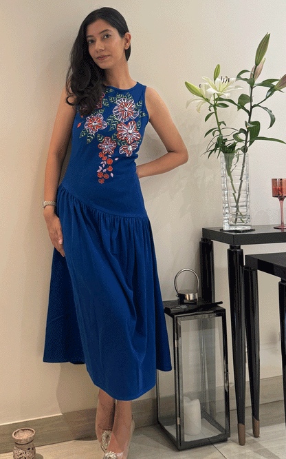 Blue Bloom party dress