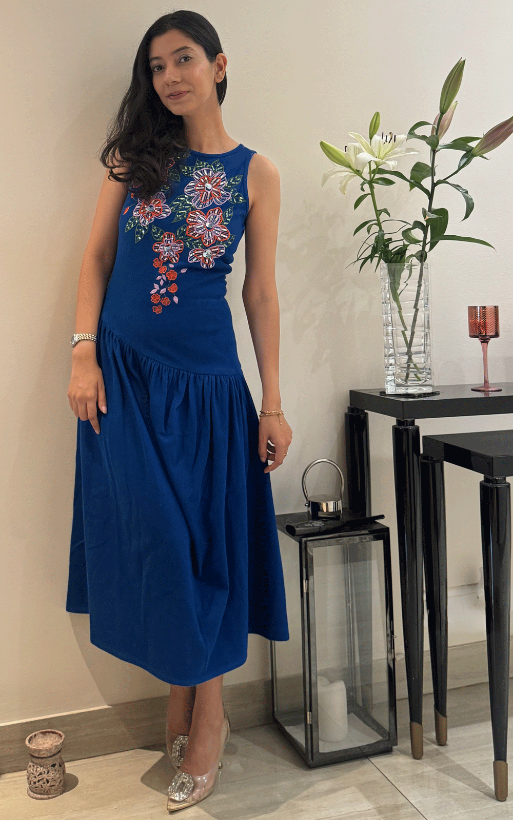 Blue Bloom party dress