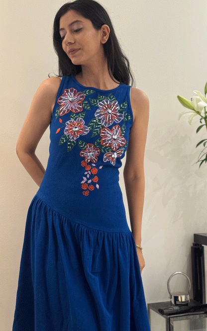 Blue Bloom party dress