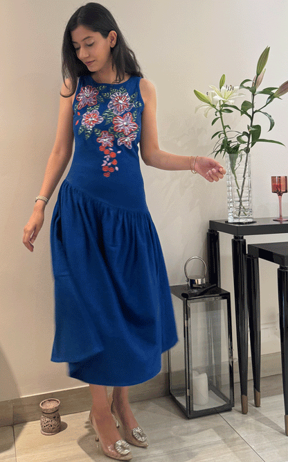 Blue Bloom party dress